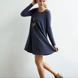 Anthropologie Navy Blue Long Sleeve Dress